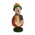 Smoking man gnome with hedgehog