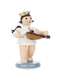 Angel with hurdy-gurdy, with crown
