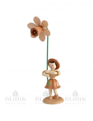 Blank flower child with daffodil, natural