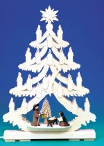 Lichtertanne mit heiliger Familie elektr.