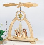 Pyramide Krippe natur für Teelichter Pyramide Krippe natur für Teelichter