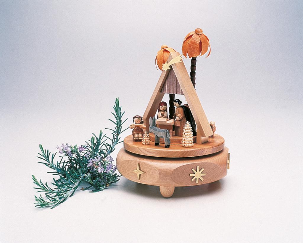 Music box nativity scene