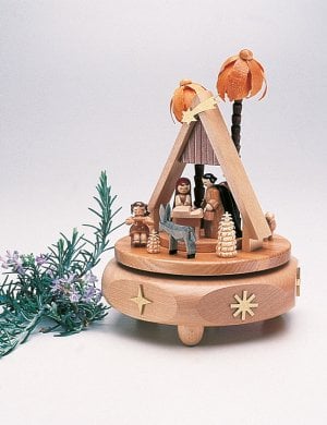 Music box nativity scene