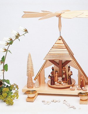 Pyramid nativity house sanded