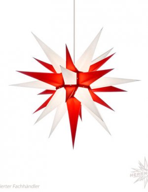 Moravian star paper 60cm white / red