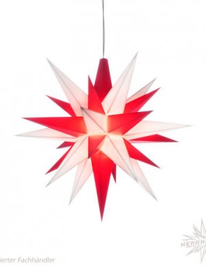 Herrnhuter plastic star 13cm white/red incl. LED