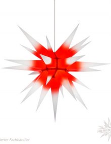 Herrnhuter Stern, Papier 70cm, weiß mit rotem Kern
