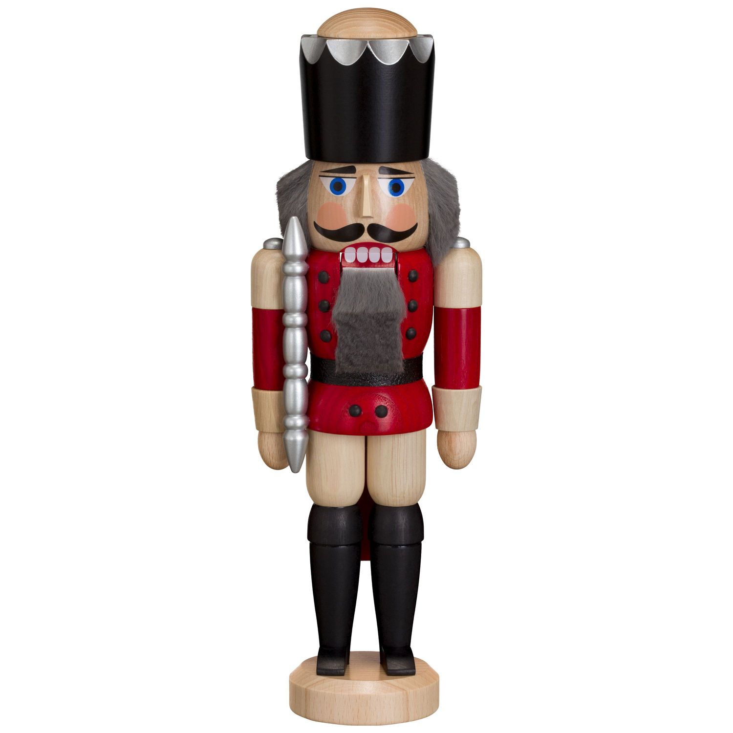 Nutcracker King glazed, red ash wood
