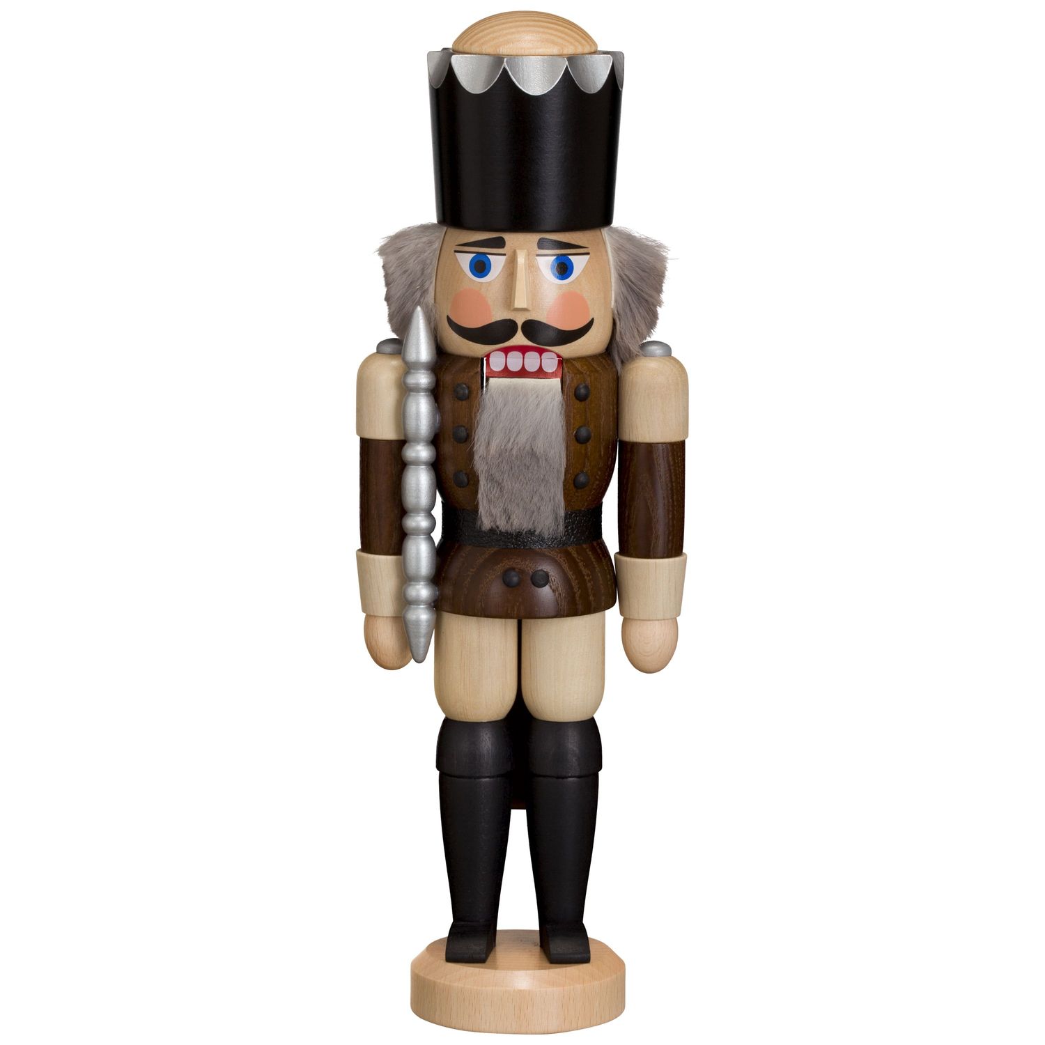 Nutcracker King glazed, brown ash wood