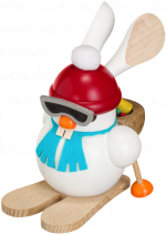 Kugelräucherfigur Ski Hase