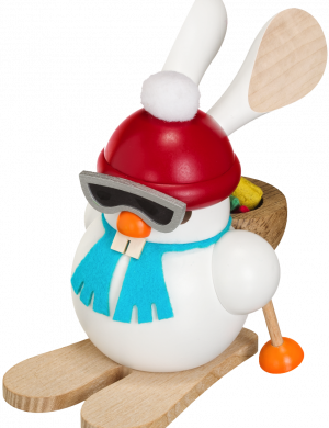 Kugelräucherfigur Ski Hase