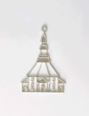 Tree decoration Seiffner Church made of tin (1)