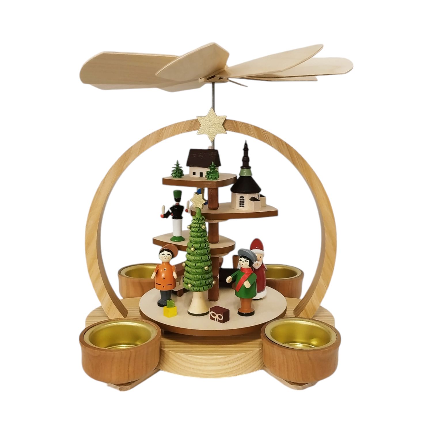 Tealight pyramid Santa Claus, colorful