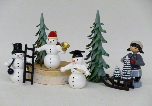 3 Schneemänner, Essenkehrer, Kommolitone, Weihnachtsmann