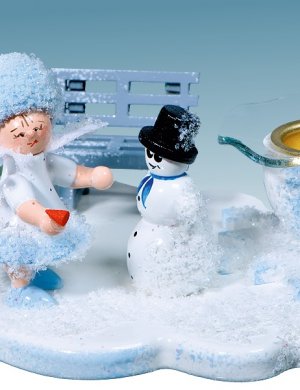 candlestick Snow Maiden with snowman