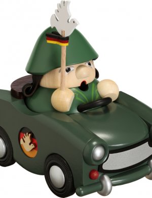 Kugelräucherfigur Reservist im Trabant - **Neu-limitiert  2014**