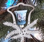Tree decoration glass bell, snowman