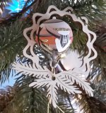 Baumbehang Glaskugel, handbemalt, Goldregen