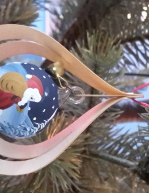 Tree decoration glassball Santa Claus, 3D