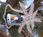 Tree decoration glass bell, Santa Claus