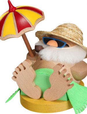 Kugelräucherfigur Nikolaus incognito unter dem Sonnenschirm **Neu 2016**