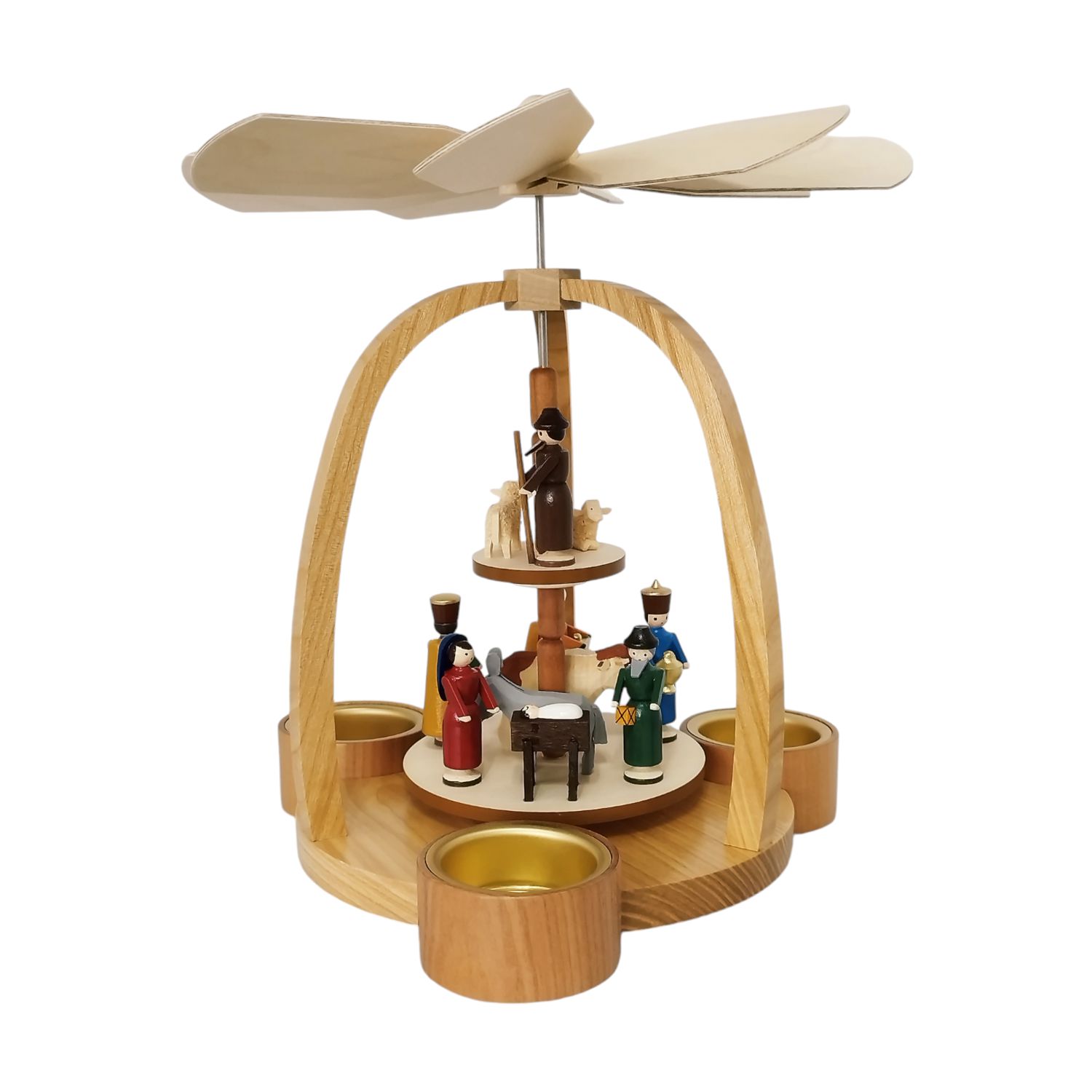Tealight pyramid Nativity of Christ, coloured