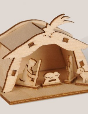 Thumbnail christmas crib in wooden box