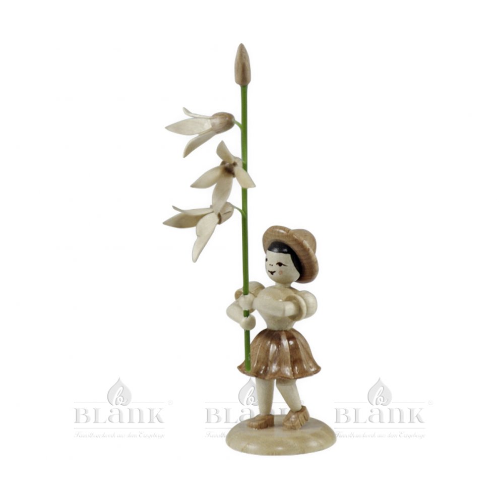 Blank flower child with forsythia, natural