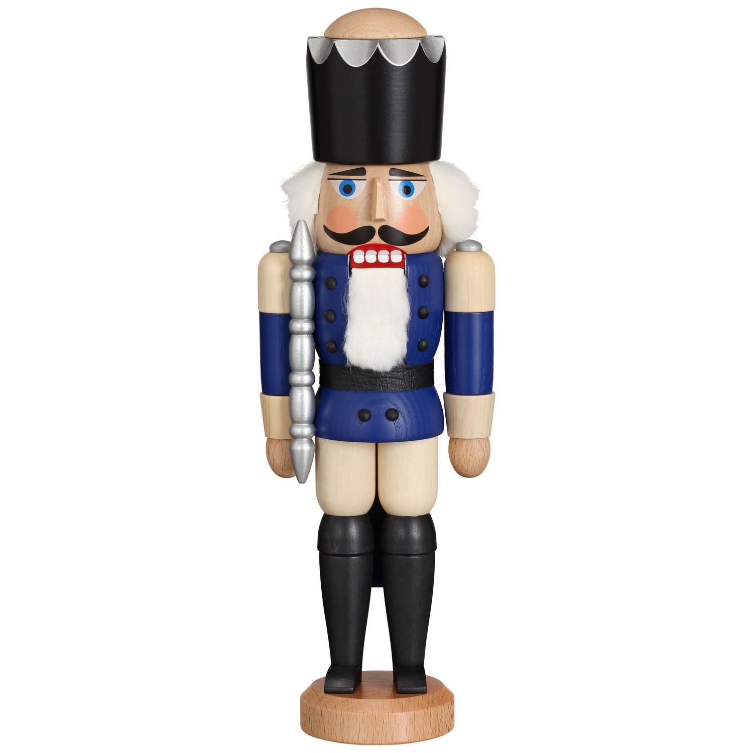 Nutcracker King glazed, blue ash wood