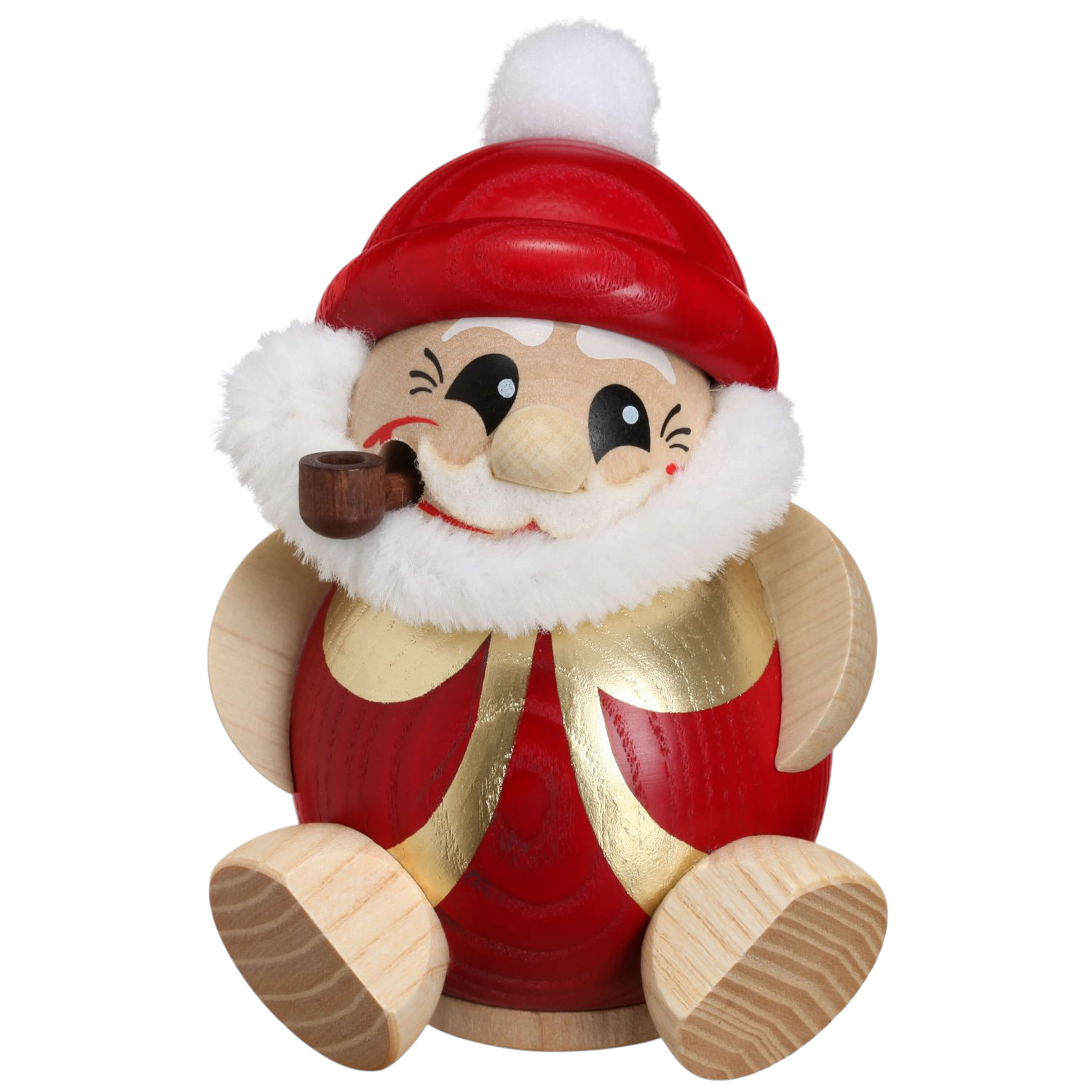 Ball smoking figure Santa Claus red-gold