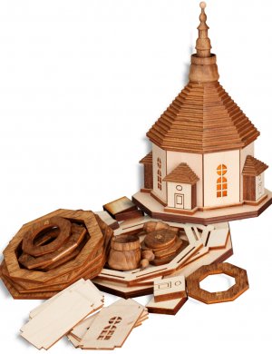 Handcraft Kit light house "Church of Seiffen" with lightning