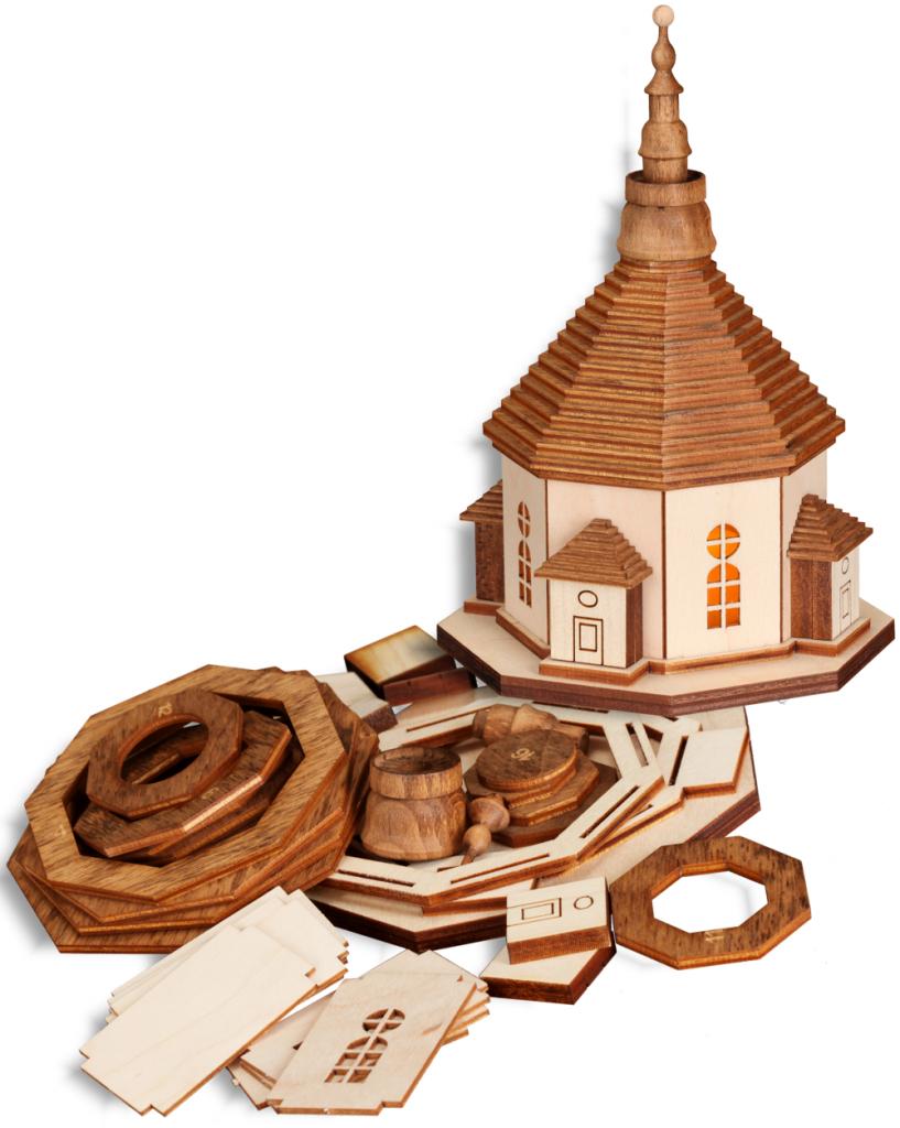 Handcraft Kit light house "Church of Seiffen" with lightning