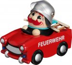 Kugelräucherfigur Feuerwehrmann im Trabi **Limitiert 2016**