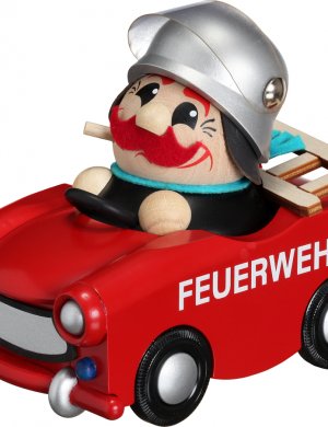 Kugelräucherfigur Feuerwehrmann im Trabi **Limitiert 2016**