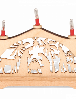 Mini-candle arch palm crib with electr. Candles