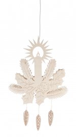 Window picture "candle with cones", electrically illuminated