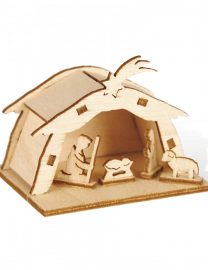 Thumbnail christmas crib in wooden box incl. LED-lighting