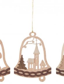 Tree hanging bell with christmas motifs, 6 pieces
