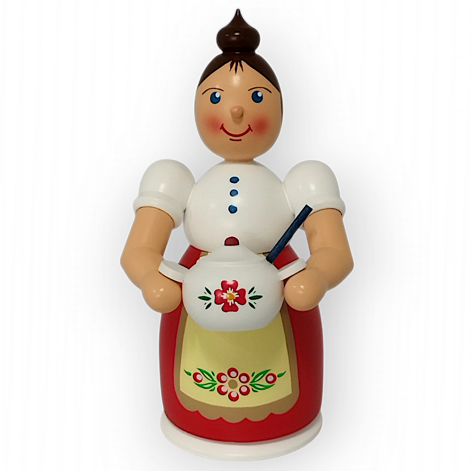 Smoking woman with apron and terrine