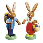 Pair of hares with egg basket