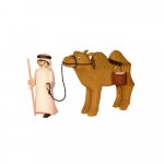 Cameleer and camel with bucket, stained