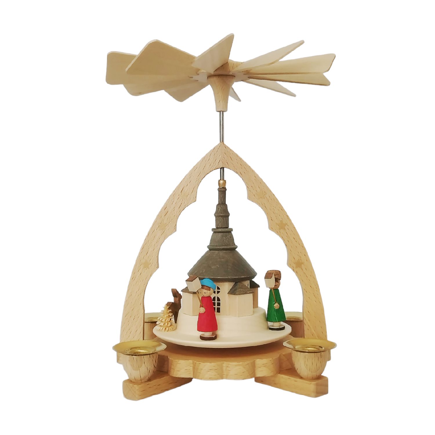 Pyramid Lantern Children with Seiffen Church