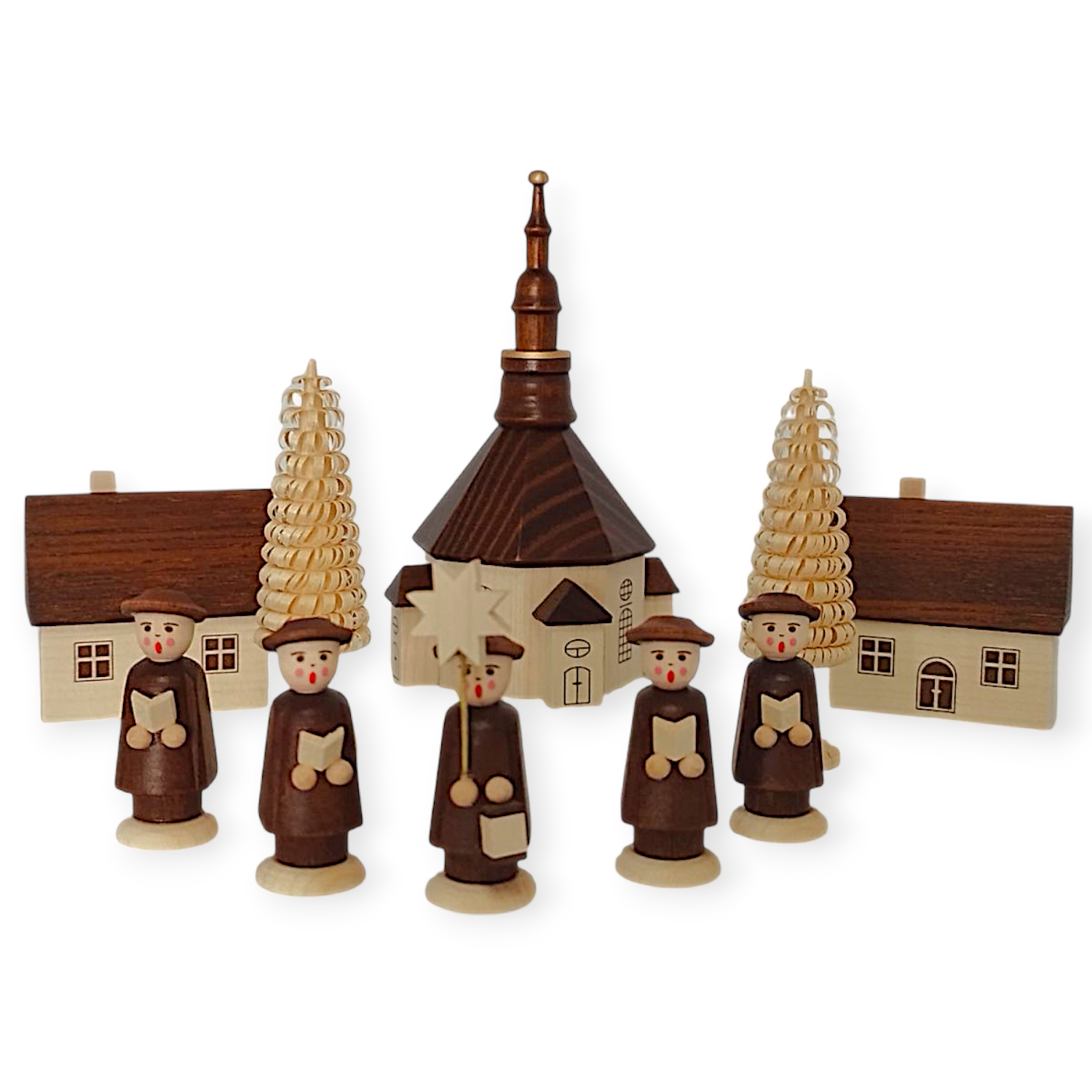 Seiffener Kurrende with village brown 10 pcs.
