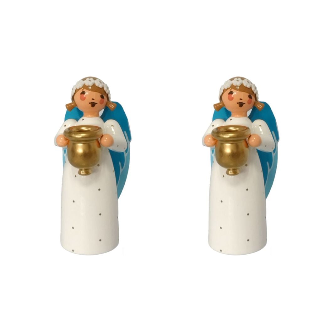 Angel with candle holder, set of 2 pcs.