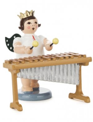 Angel on the xylophone with a crown