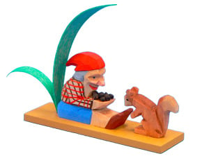 Helbig Dwarf carved with squirrels