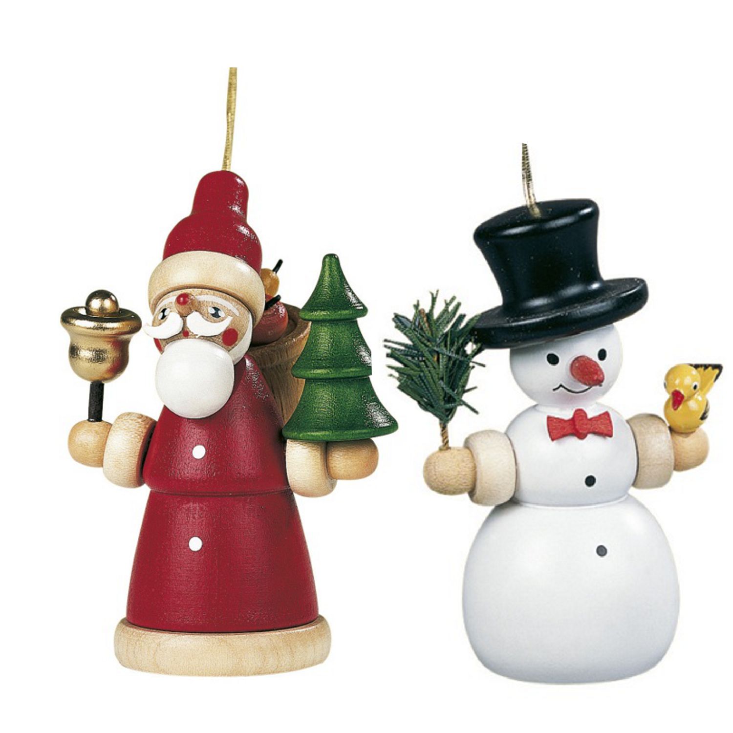 Hanging pair snowman and Santa Claus