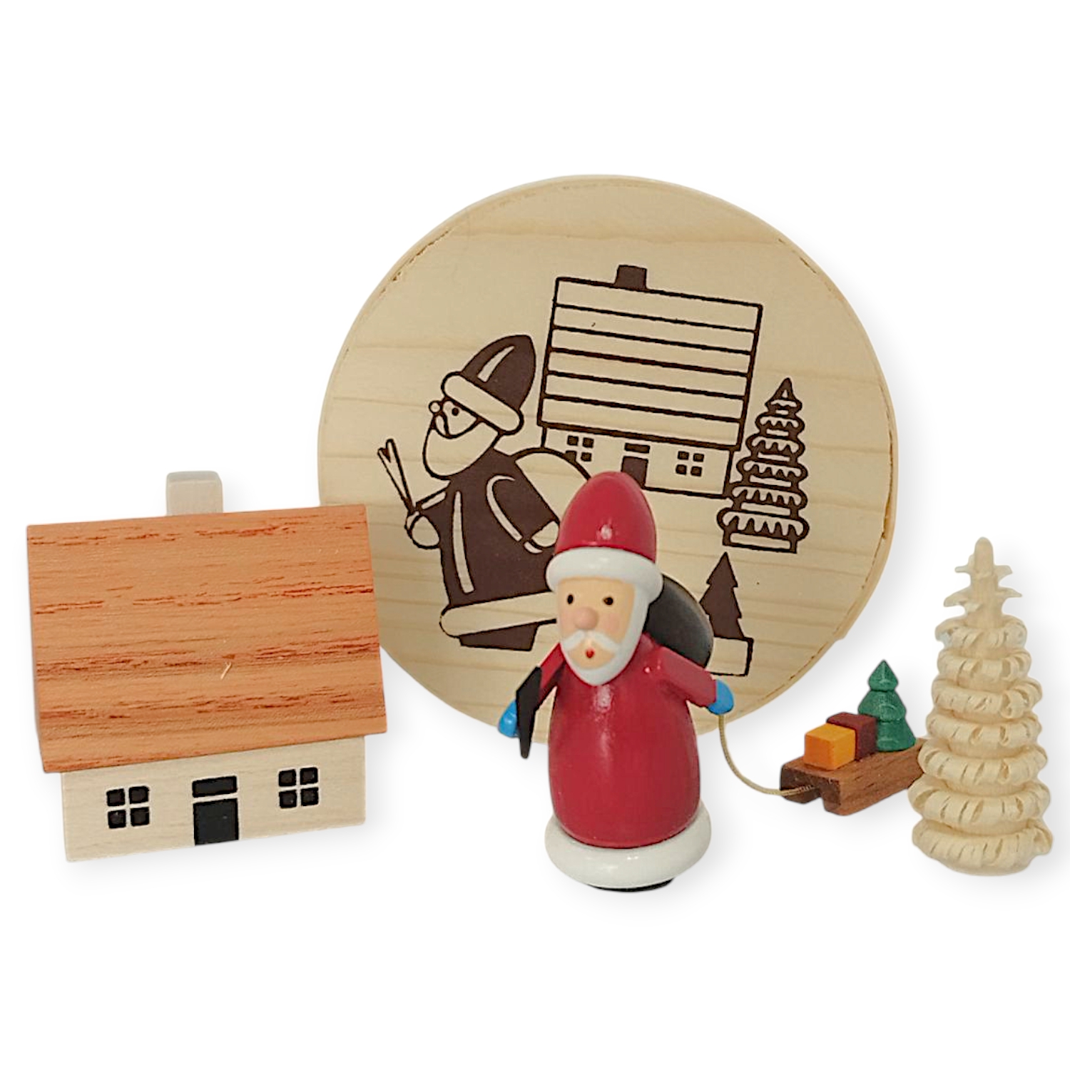 Santa Claus in a chipboard box