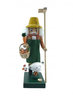mini nutcracker Gardener with chicken
