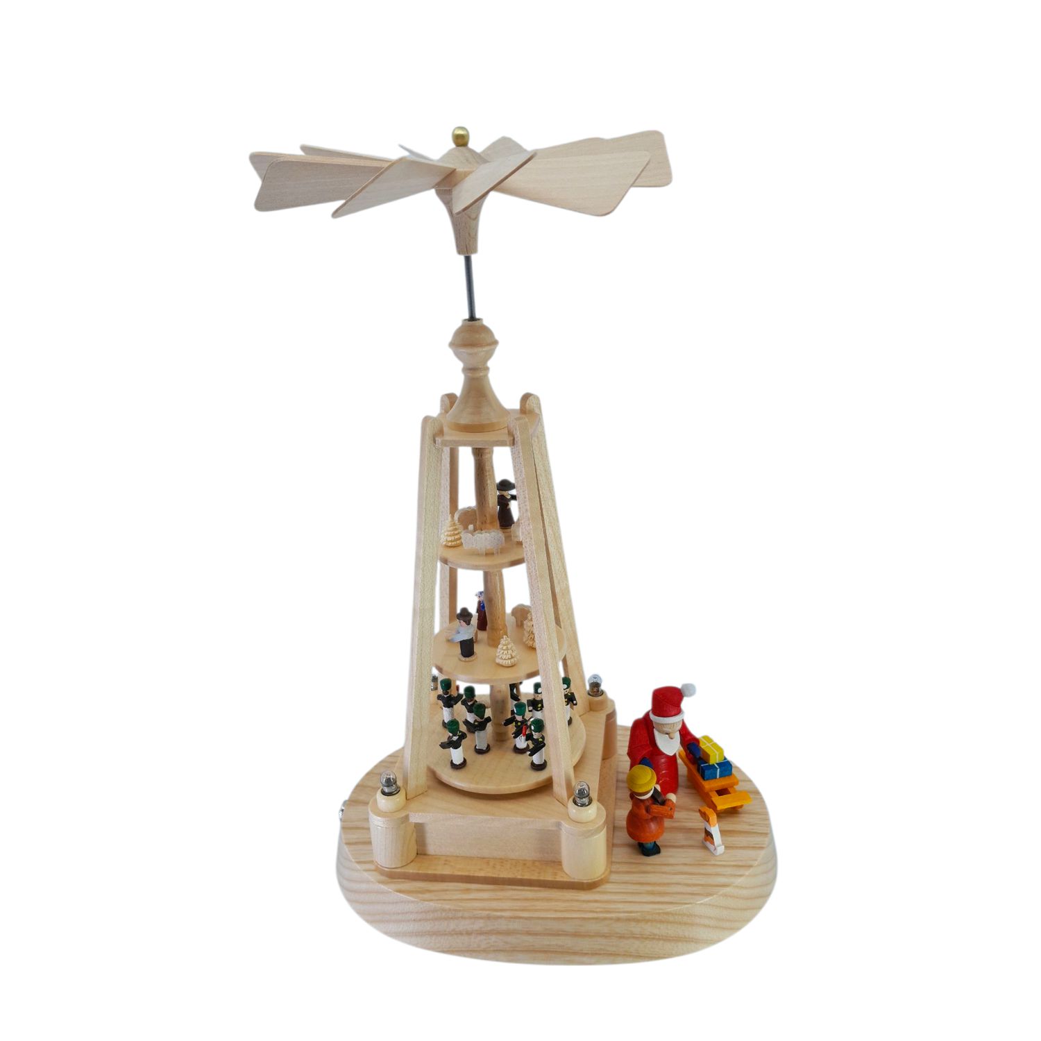 Christmas pyramid with miniature figures, electrically